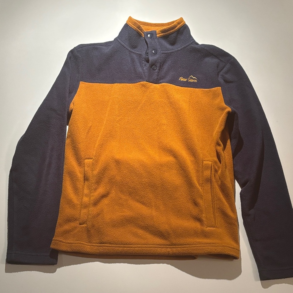 Peter Storm Snap Fleece - Tan and Blue Fleece Pullover: